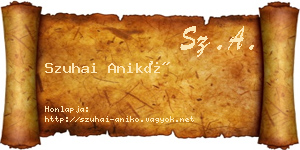 Szuhai Anikó névjegykártya